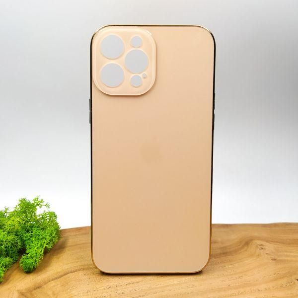 Матовий скляний чохол Glass case для iPhone 12 Pro Max Gold(зас.тов.)