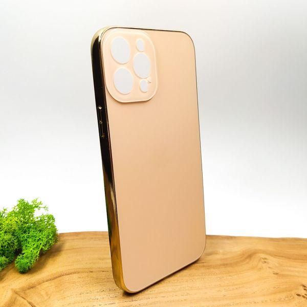 Матовий скляний чохол Glass case для iPhone 12 Pro Max Gold(зас.тов.)