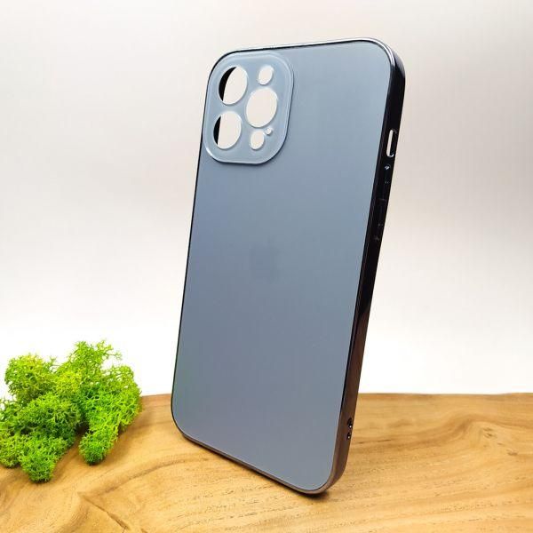 Матовий скляний чохол Glass case для iPhone 12 Pro Max Sierra Blue(зас.тов.)