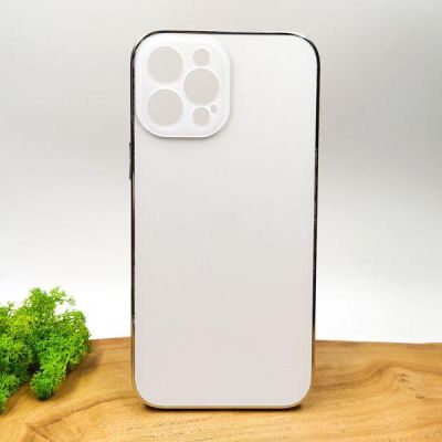 Матовий скляний чохол Glass case для iPhone 12 Pro Max Silver(зас.тов.)