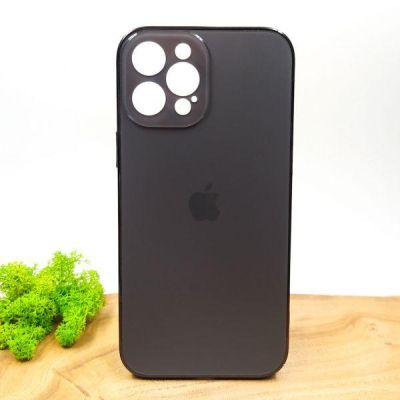 Матовий скляний чохол Glass case для iPhone 12 Pro Max Space Black(зас.тов.)