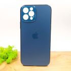 Матовий скляний чохол Glass case для iPhone 12 Pro Pacific Blue(зас.тов.)