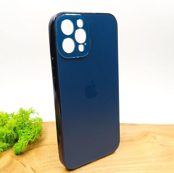 Матовий скляний чохол Glass case для iPhone 12 Pro Pacific Blue(зас.тов.)