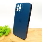 Матовий скляний чохол Glass case для iPhone 12 Pro Pacific Blue(зас.тов.)