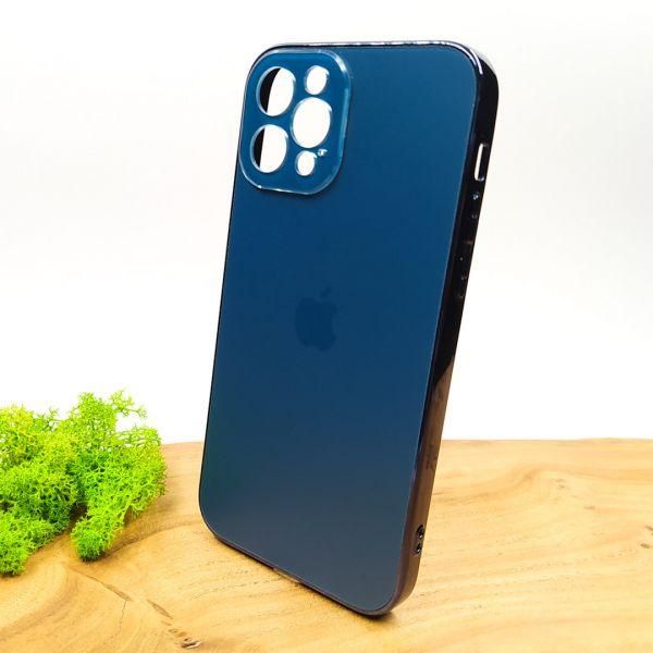 Матовий скляний чохол Glass case для iPhone 12 Pro Pacific Blue(зас.тов.)