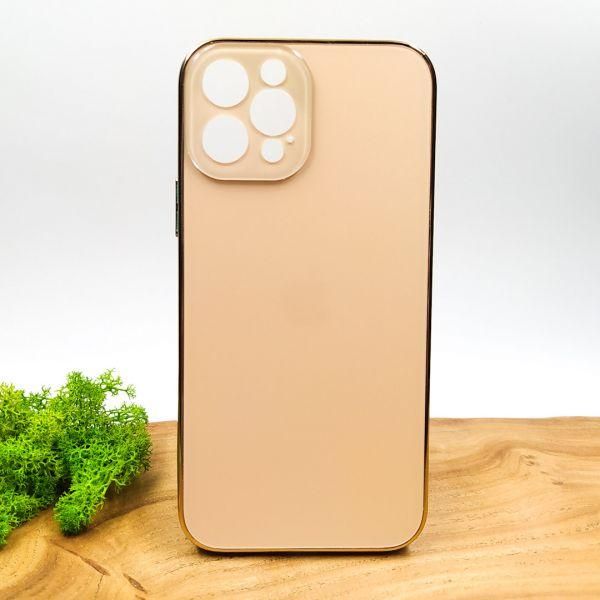 Матовий скляний чохол Glass case для iPhone 12 Pro Gold(зас.тов.)