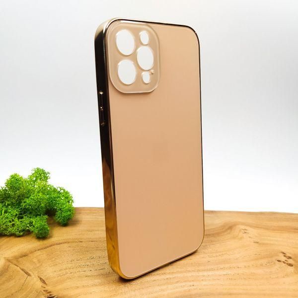 Матовий скляний чохол Glass case для iPhone 12 Pro Gold(зас.тов.)