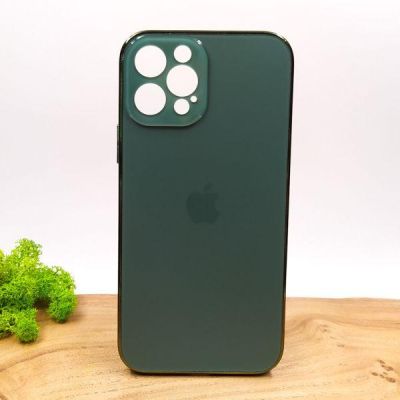Матовий скляний чохол Glass case для iPhone 12 Pro Midnight Green(зас.тов.)