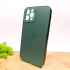 Матовий скляний чохол Glass case для iPhone 12 Pro Midnight Green(зас.тов.)
