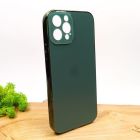 Матовий скляний чохол Glass case для iPhone 12 Pro Midnight Green(зас.тов.)