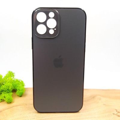 Матовий скляний чохол Glass case для iPhone 12 Pro Space Black(зас.тов.)