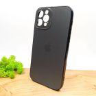 Матовий скляний чохол Glass case для iPhone 12 Pro Space Black(зас.тов.)