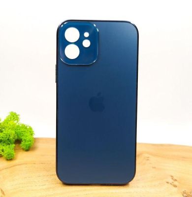 Матовий скляний чохол Glass case для iPhone 12 Pacific Blue(зас.тов.)