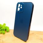 Матовий скляний чохол Glass case для iPhone 12 Pacific Blue(зас.тов.)