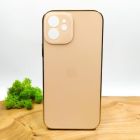 Матовий скляний чохол Glass case для iPhone 12 Gold(зас.тов.)