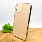Матовий скляний чохол Glass case для iPhone 12 Gold(зас.тов.)