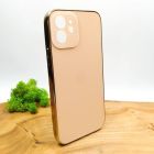 Матовий скляний чохол Glass case для iPhone 12 Gold(зас.тов.)