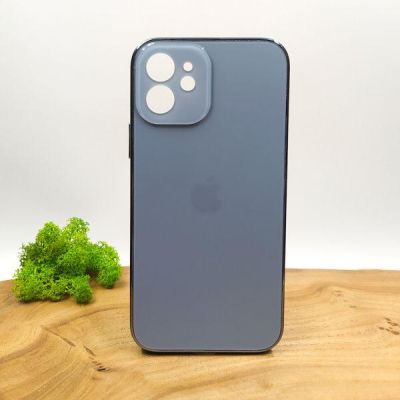 Матовий скляний чохол Glass case для iPhone 12 Sierra Blue(зас.тов.)