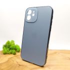Матовий скляний чохол Glass case для iPhone 12 Sierra Blue(зас.тов.)