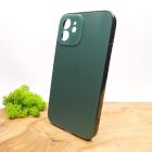 Матовий скляний чохол Glass case для iPhone 12 Midnight Green(зас.тов.)