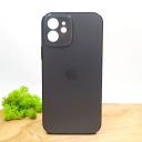 Матовий скляний чохол Glass case для iPhone 12 Space Black(зас.тов.)