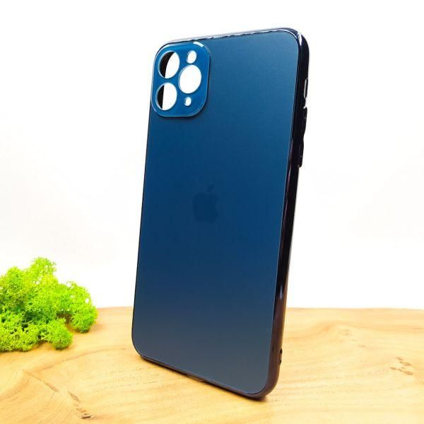 Матовий скляний чохол Glass case для iPhone 11 Pro Max Pacific Blue(зас.тов.)