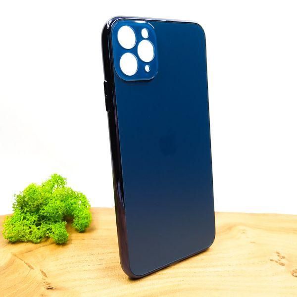 Матовий скляний чохол Glass case для iPhone 11 Pro Max Pacific Blue(зас.тов.)