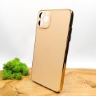Матовий скляний чохол Glass case для iPhone 11 Pro Max Gold(зас.тов.)