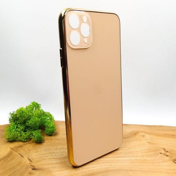 Матовий скляний чохол Glass case для iPhone 11 Pro Max Gold(зас.тов.)