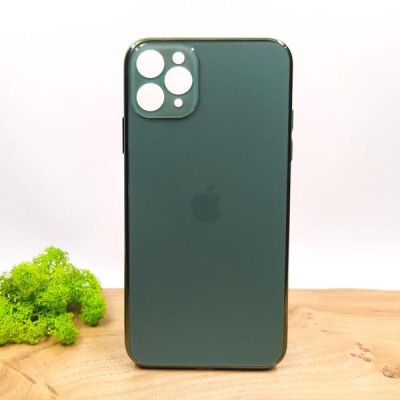 Матовий скляний чохол Glass case для iPhone 11 Pro Max Midnight Green(зас.тов.)