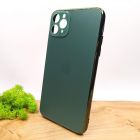 Матовий скляний чохол Glass case для iPhone 11 Pro Max Midnight Green(зас.тов.)
