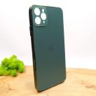 Матовий скляний чохол Glass case для iPhone 11 Pro Max Midnight Green(зас.тов.)