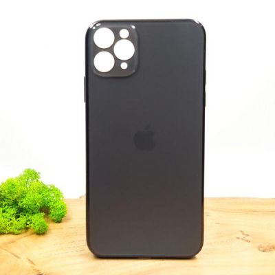 Матовий скляний чохол Glass case для iPhone 11 Pro Max Space Black(зас.тов.)