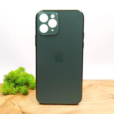 Матовий скляний чохол Glass case для iPhone 11 Pro Midnight Green(зас.тов.)