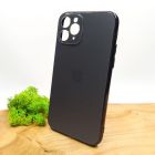 Матовий скляний чохол Glass case для iPhone 11 Pro Space black(зас.тов.)
