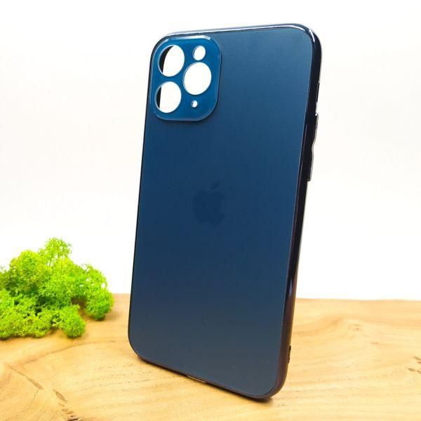Матовий скляний чохол Glass case для iPhone 11 Pro Pacific Blue
