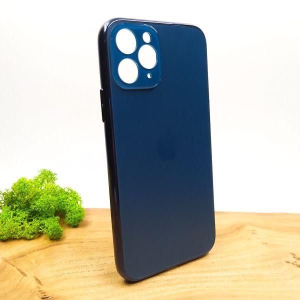 Матовий скляний чохол Glass case для iPhone 11 Pro Pacific Blue