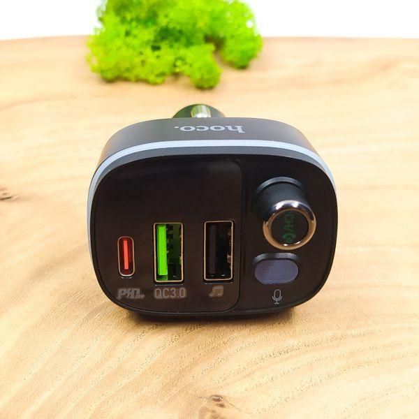 Автомобільний FM-модулятор Hoco E62 Type-C/USB/PD/QC 20W Black