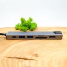 Мультифункціональний Type-C-хаб Airsky HC-13LC 7в1 HDMI/SD/MicroSD/USB 3.0/RJ45(зас.тов.)
