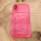 Чохол із кишенею для картки iPhone XS Pink(зас.тов.)