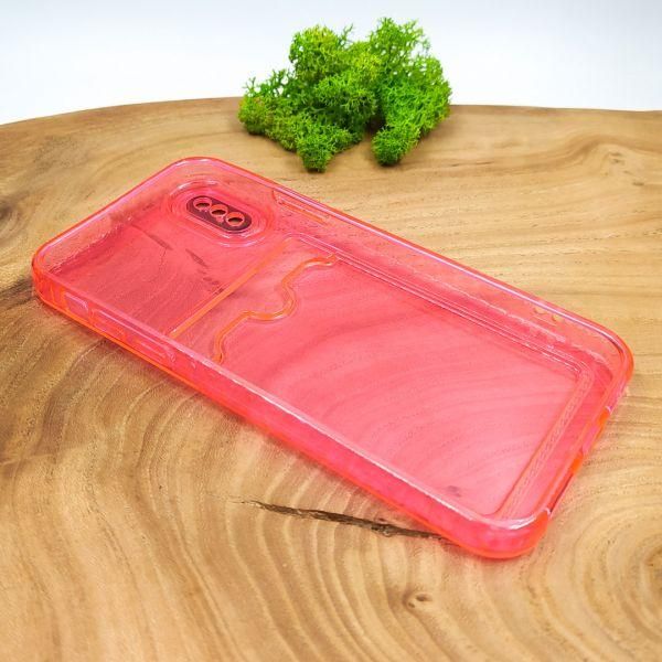 Чохол із кишенею для картки iPhone XS Pink(зас.тов.)