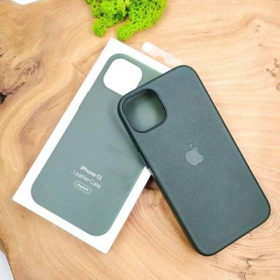 Шкіряний Чохол MagSafe Leather Case for Apple iPhone 13 Sequoia Green(зас.тов.)