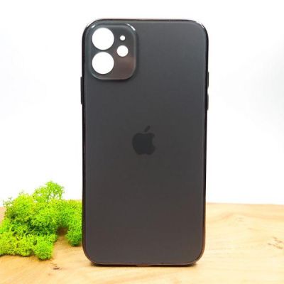 Матовий скляний чохол Glass case для iPhone 11 Space Black(зас.тов.)