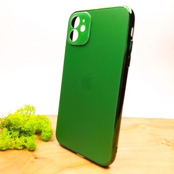 Матовий скляний чохол Glass case для IPhone 11 Midnight Green(зас.тов.)