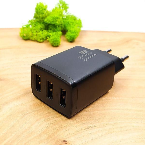 Мережевий зарядний пристрій Baseus Compact Charger 17 W (3USB) Black