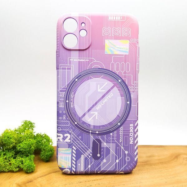 Люмінесцентний чохол Berlia case with MagSafe для iPhone 11 Pink(зас.тов.)