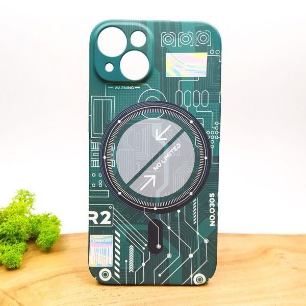 Люмінесцентний чохол Berlia case with MagSafe для iPhone 13 Green(зас.тов.)