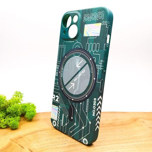 Люмінесцентний чохол Berlia case with MagSafe для iPhone 13 Green(зас.тов.)