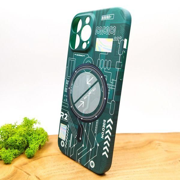 Люмінесцентний чохол Berlia case with MagSafe для iPhone 13 Pro Max Green(зас.тов.)