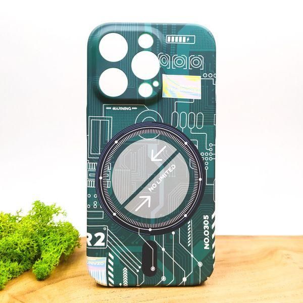 Люмінесцентний чохол Berlia case with MagSafe для iPhone 14 Pro Green(зас.тов.)